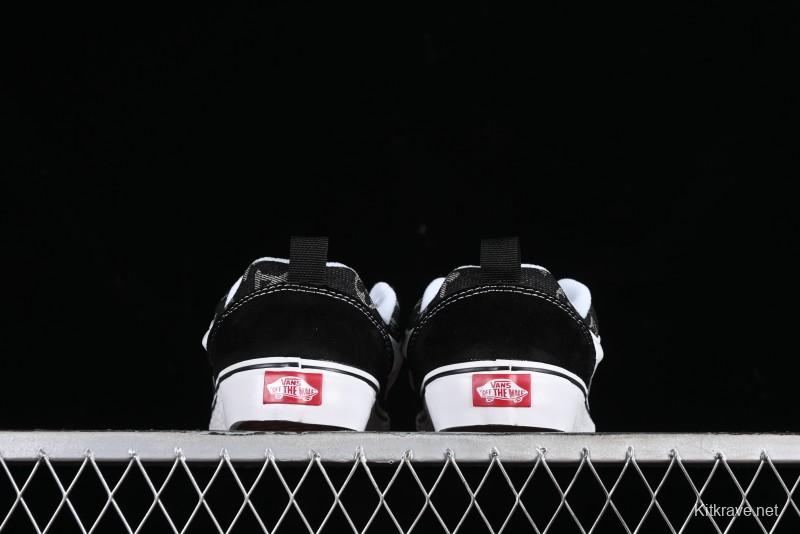 Vans Knu-Skool Premium Custom Denim Monogram Slip-On Shoes - VN0009QC6BT