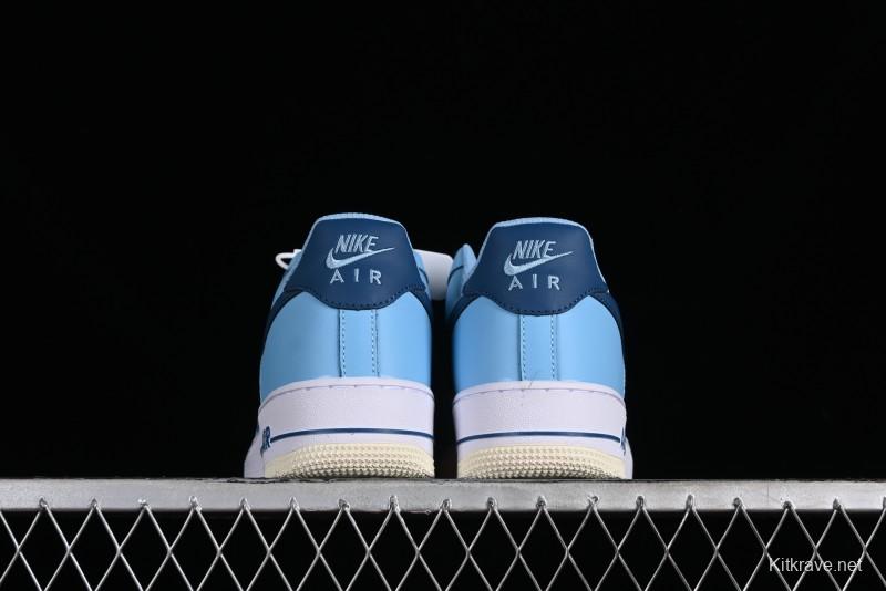 Nike Air Force 1 '07 Low White Blue Color Blocking Casual Sneakers - HF4837-407