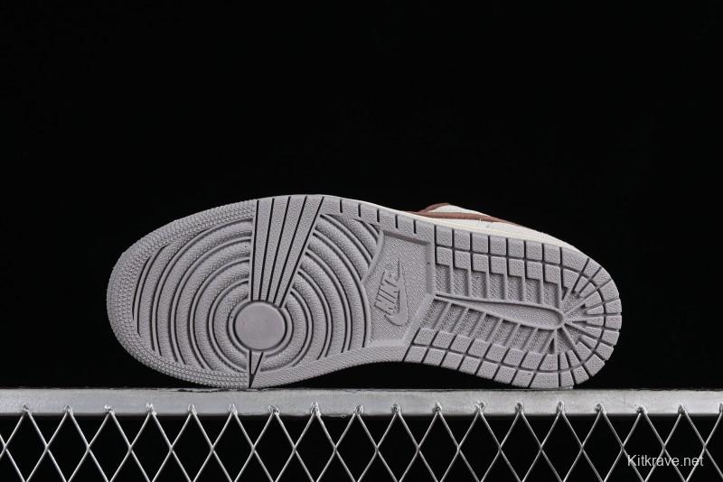 Nike Air Jordan 1 Low Retro Casual Sneakers in Grey Tan - HF1567-200