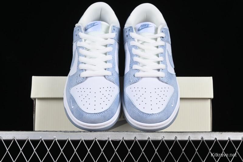 Nike SB Dunk Low Supreme Collaboration - Ice Crystal Blue Anniversary High-End Custom Low-Top Casual Skate Shoes - JH8039-939