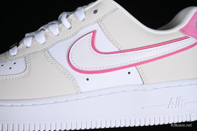 Nike Air Force 1 '07 Low Grey White Pink Casual Sneakers - HM3694-011