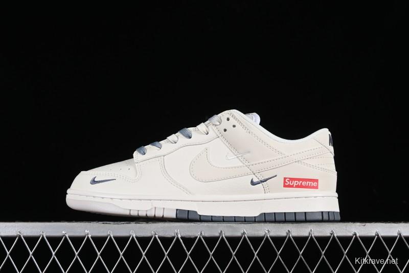 Nike SB Dunk Low Supreme Collaboration - Double Swoosh Anniversary Customized Low-Top Casual Sneakers - BB8675-105