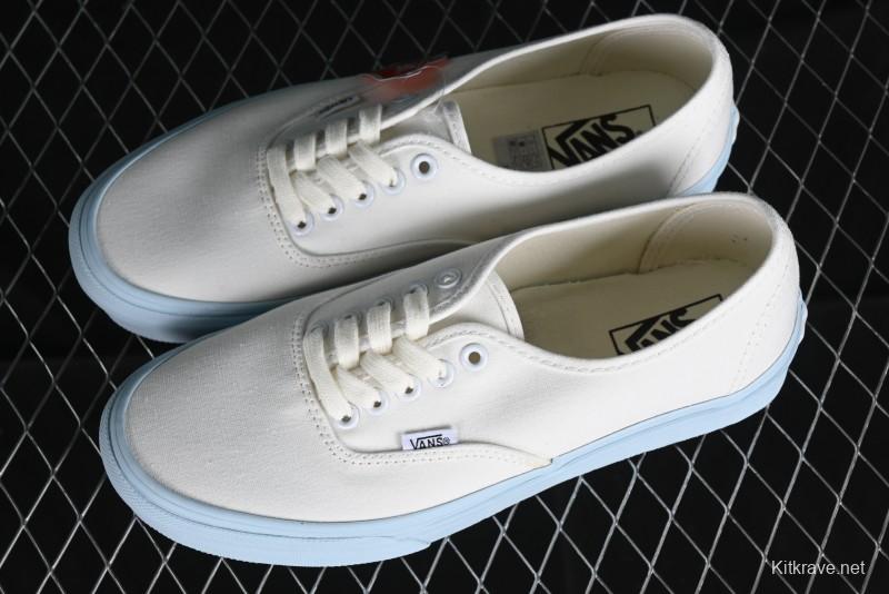 Vans Authentic White Blue Canvas Skate Shoes - VN0009PVEAK