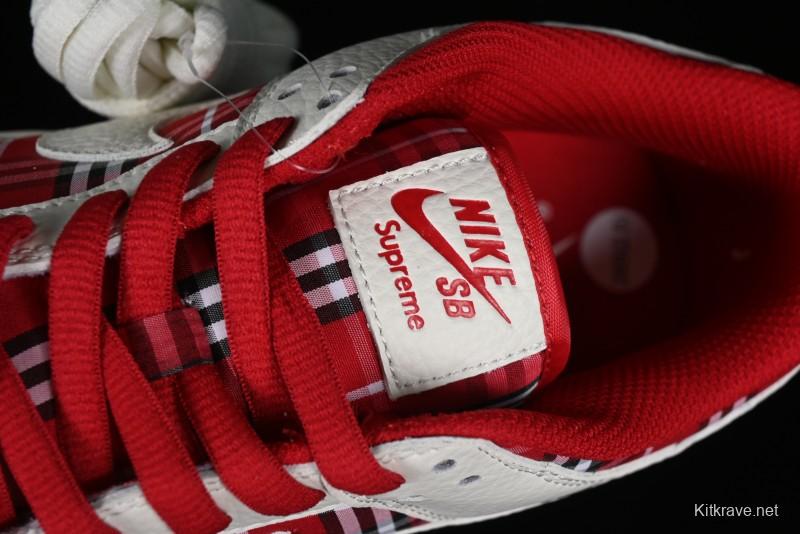 Nike SB Dunk Low Supreme - Plaid Colorway Low-Top Casual Skateboarding Shoes - SU1853-512