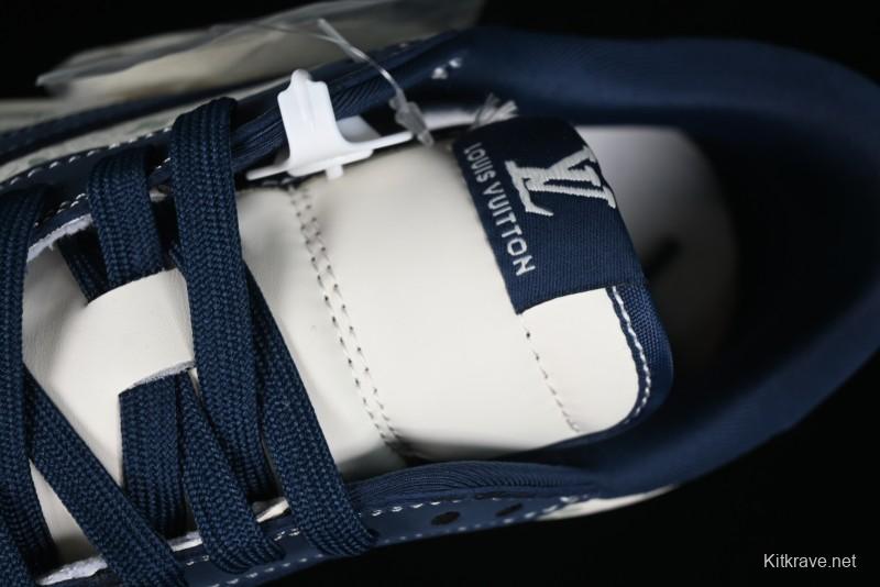 Nike Travis Scott x Fragment Design x Air Jordan 1 Low OG SP AJ1 LV Collaboration Deep Blue Low-top Casual Sneakers - LX1988-103