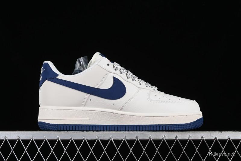 Supreme x Nike Air Force 1 '07 Low Collaboration Dark Blue Casual Sneakers - HD1968-025