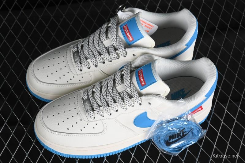 Nike Supreme x Air Force 1'07 Low Casual Sneakers in Lake Blue - HD1968-024