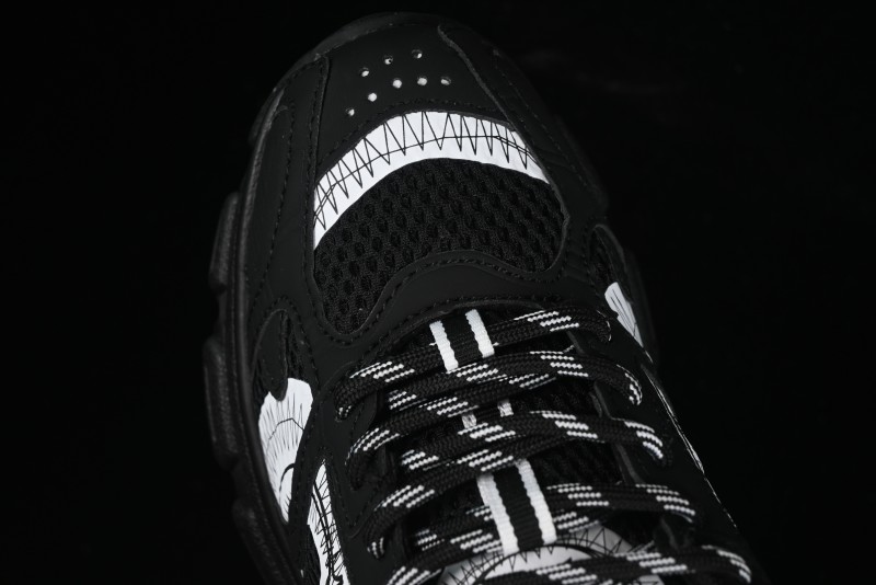 Dior Chrono Round Toe Lace-Up Lifestyle Casual Running Sneakers - 6865 BLACK WHITE