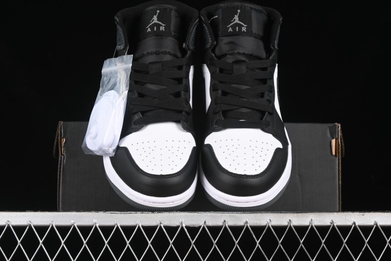 Nike Air Jordan 1 Mid AJ1 White Black Grey Mid-Top Casual Sneakers - DQ8426-001
