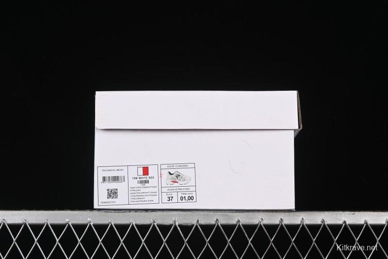 Dior Chrono Round Toe Lace-Up Lifestyle Casual Running Sneakers - 19W WHITE RED