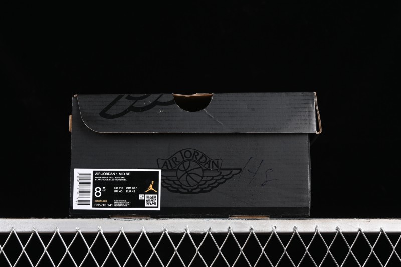 Nike Air Jordan 1 Mid Basketball Shoes Industrial Blue - FN5215-141