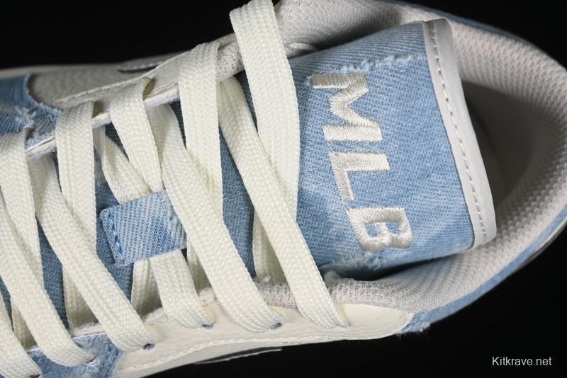 Nike Air Jordan 1 Low MLB Collaboration Retro Blue Denim Custom Basketball Shoes - DC2024-027