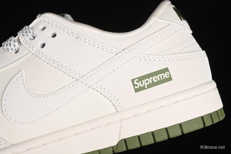 Nike SB Dunk Low Supreme Collaboration - Classic Beige Green Anniversary High-End Custom Low-Top Casual Skate Shoes - XX8888-002