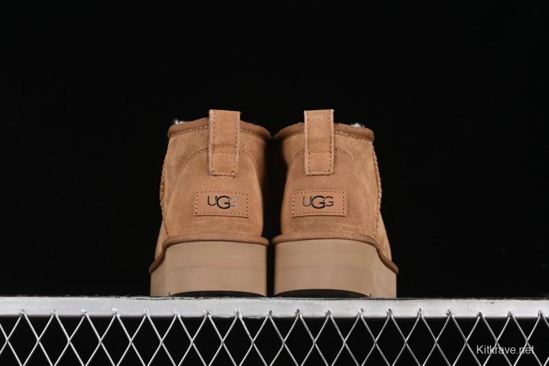 UGG Classic Ultra Mini Platform 3CM Wool Short Boots with TREADLITE Outsole - 1135092