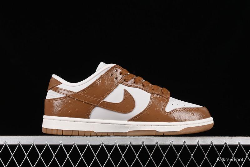 Nike Dunk Low LX SB Casual Skate Shoes in Brown Ostrich - FJ2260-001
