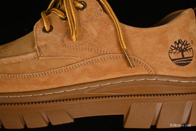 Timberland Low-Top Casual Shoes for Men - 24SS Autumn Collection with Oil-Resistant Italian Leather & Anti-Slip Rubber Outsole - TB73535YELLOW