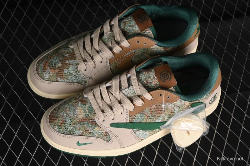 Nike Travis Scott x Fragment Design x Air Jordan 1 Low OG SP AJ1 Retro Sneakers - JH6088-611