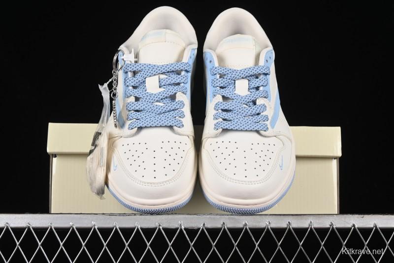 Nike Travis Scott x Fragment Design x Air Jordan 1 Low OG SP AJ1 Stone Island Collaboration - BB6588-105