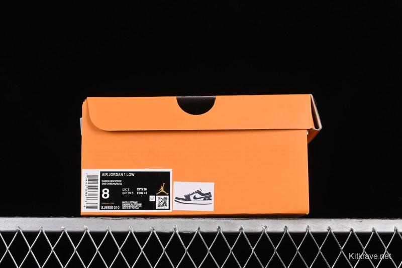 Nike Air Jordan 1 Low AJ1 Stussy Collaboration - Grey Pigskin Custom Low-Top Basketball Shoes - SJ9950-010