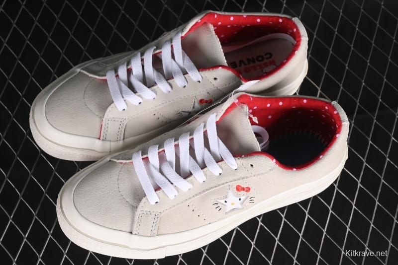 Converse One Star x Hello Kitty Low Top Casual Sneakers with Crystal Outsole and Replaceable Laces - 162937C