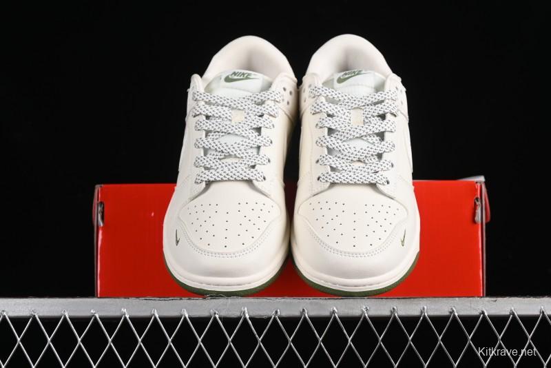 Nike SB Dunk Low Supreme Collaboration - Classic Beige Green Anniversary High-End Custom Low-Top Casual Skate Shoes - XX8888-002