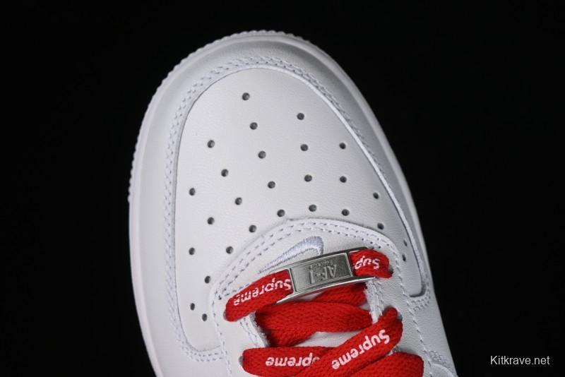 Supreme x Nike Air Force 1 '07 Low Casual Sneakers with Full-Length Air Solo Cushion - CU9225-010