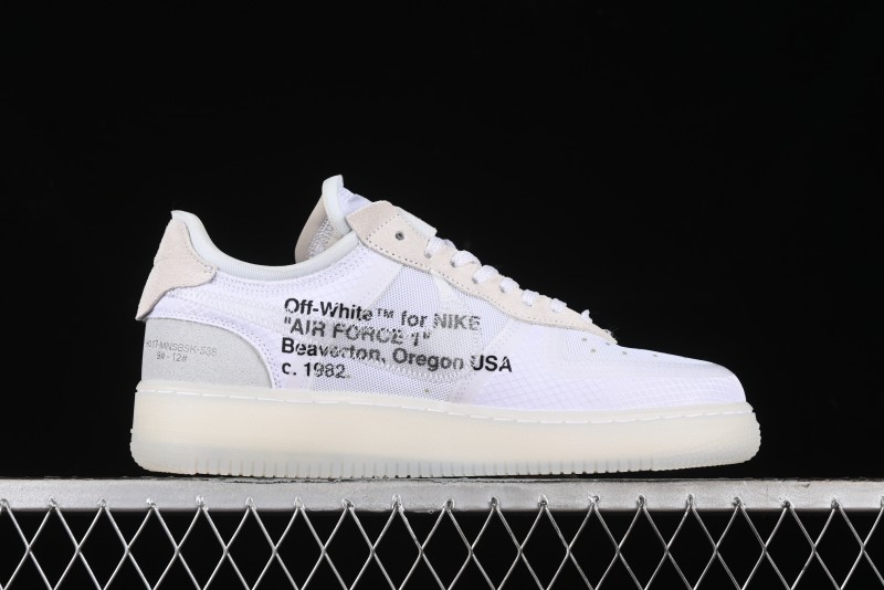 Nike Off White x Air Force 1 Low OW Transparent White Sneakers - AO4606-100