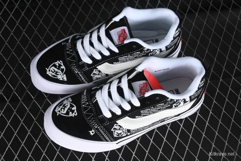 Vans HIRONO x Vans Knu Skool Bubble Mart Xiao Ye Graffiti Low-Top Casual Skate Shoes - VN0009QWFGI