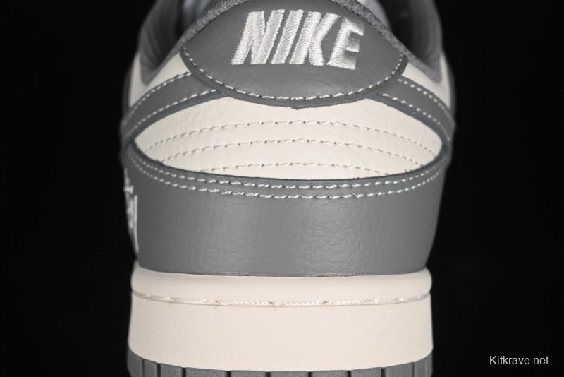 Nike SB Dunk Low Stussy Collaboration - Midnight Grey Anniversary Custom Low-Top Casual Skate Shoes - BB9898-007