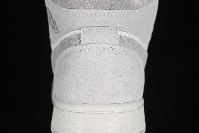 Nike Air Jordan 1 Mid AJ1 Basketball Shoes White Grey - FQ7720-002