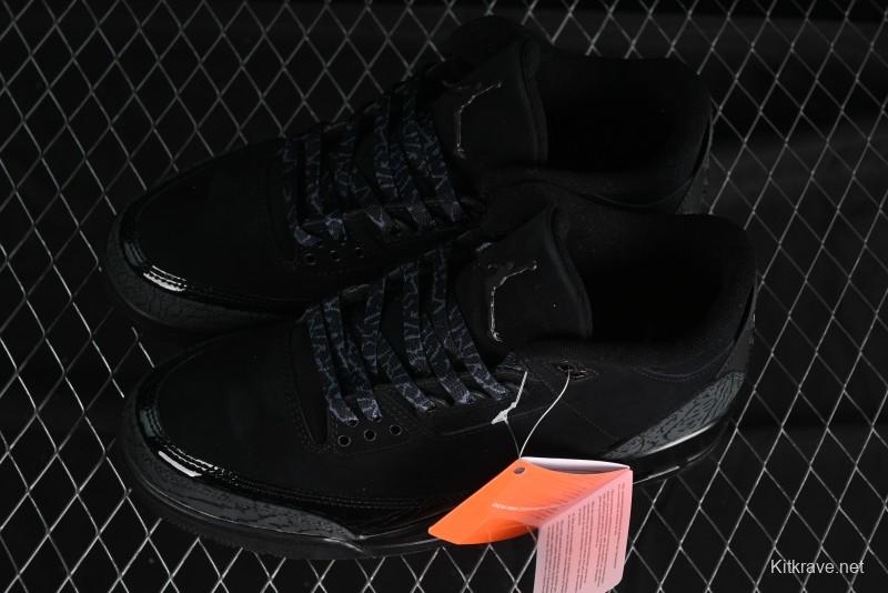 Nike Air Jordan 3 Retro Basketball Shoes in Midnight Black - CT8532-001