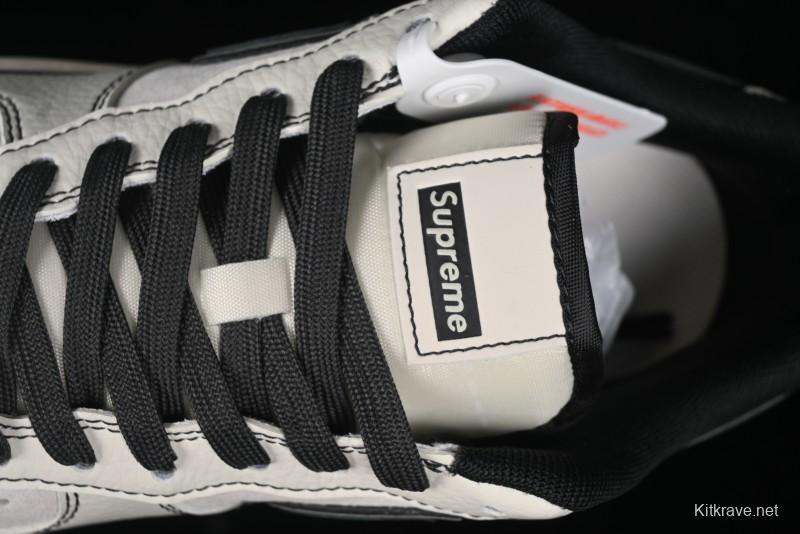 Nike Air Force 1 '07 Low Supreme Collaboration - Beige Grey Pigskin Low-Top Casual Sneakers - XZ6188-018