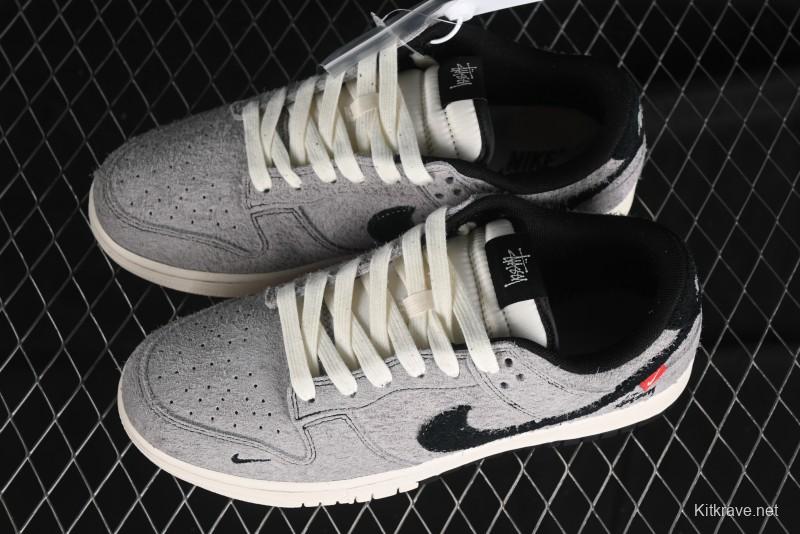 Nike SB Dunk Low Stussy Series - Battle Grey Black Hook Anniversary High-End Custom Low-Top Casual Skate Shoes - MM1089-027