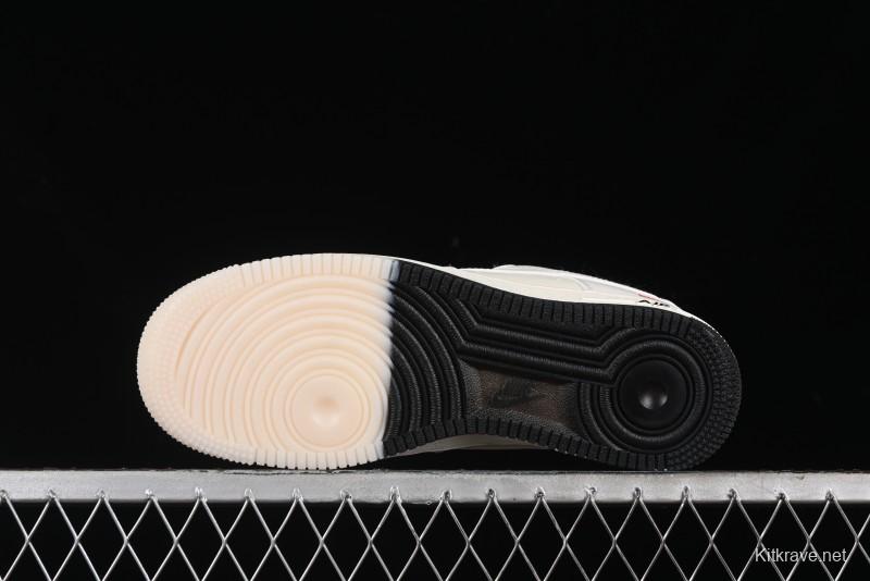 Nike Air Force 1 '07 Low Supreme Collaboration - White Black Two-Tone Low-Top Casual Sneakers - BB7577-217