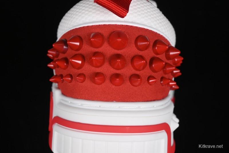 Christian Louboutin Astroloubi Comfortable Fashion Low-Top Sneakers White Red - X.D4