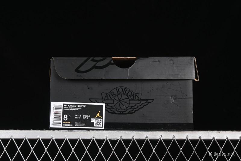 Nike Air Jordan 1 Low Flax/Baroque Brown Casual Basketball Shoes - HQ3603-201
