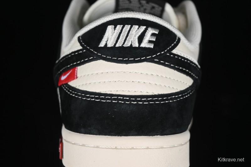 Nike SB Dunk Low Stussy Collaboration - Black White Marking Line Anniversary High-End Custom Low-Top Casual Sneakers - BB9898-008