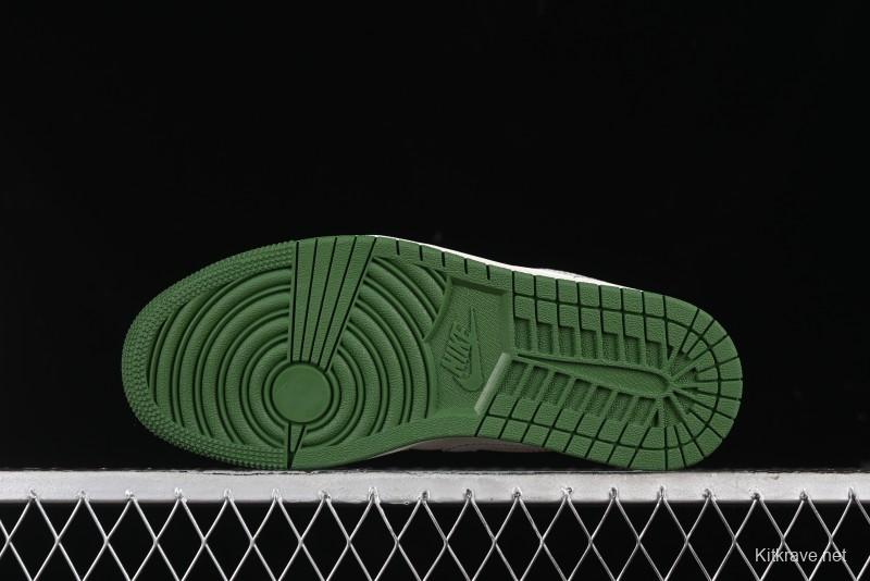 Nike Air Jordan 1 Low OFF-WHITE Collaboration - Retro Basketball Shoes with Beige Green Stitching - CF3688-021