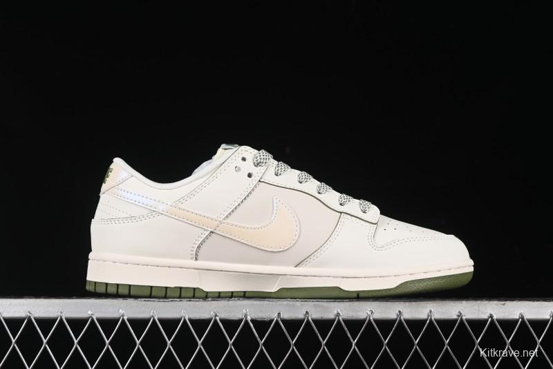 Nike SB Dunk Low Supreme The North Face Collaboration - Beige Green Reflective Swoosh Anniversary Custom Edition Low-Top Casual Skate Shoes - XX2025-638