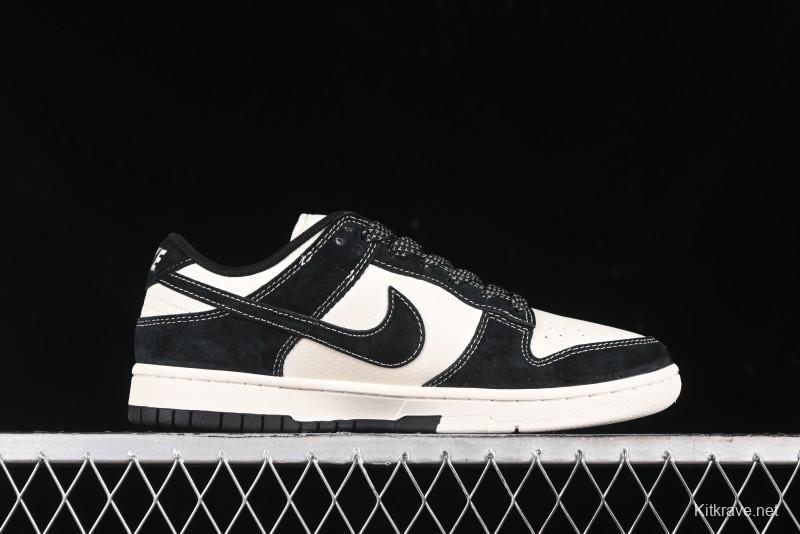 Nike SB Dunk Low SUP Collaboration - Black White Black Swoosh Anniversary Custom Low-Top Casual Skate Shoes - MM1089-020