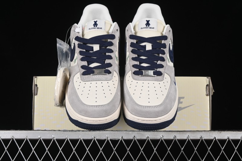 Nike Air Force 1 '07 Low Violent Bear Collaboration - Grey Blue Print Low-Top Casual Sneakers - SJ9188-001