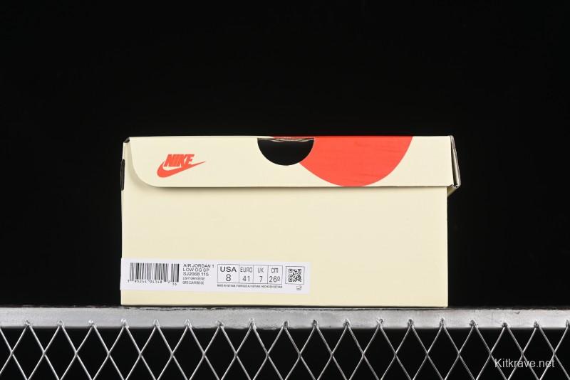 Nike Travis Scott x Fragment Design x Air Jordan 1 Low OG SP AJ1 Retro Sneakers with Reverse Swoosh - SJ2068-115