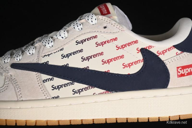 Nike Travis Scott x Fragment Design x Air Jordan 1 Low OG SP AJ1 Supreme Collaboration - JH6088-613