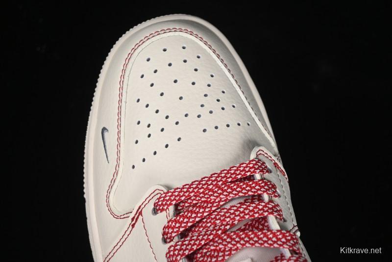 Nike Air Jordan 1 Low AJ1 Supreme Collaboration - Red Rabbit Retro Basketball Shoes - SJ9950-025