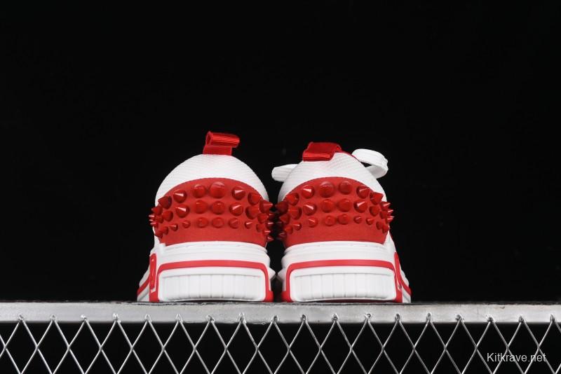 Christian Louboutin Astroloubi Comfortable Fashion Low-Top Sneakers White Red - X.D4