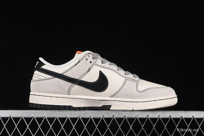 Nike SB Dunk Low Stussy Collaboration Patchwork Grey White Black Swoosh Anniversary Custom Low-Top Casual Skate Shoes - MM1089-022
