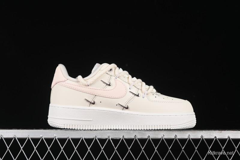 Nike Air Force 1 '07 Low Pink Deconstructed Swoosh Casual Sneakers - FC8110-181