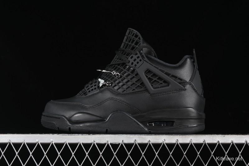 Nike Air Jordan 4 Retro Basketball Shoes with Mesh Design - FV7251-001