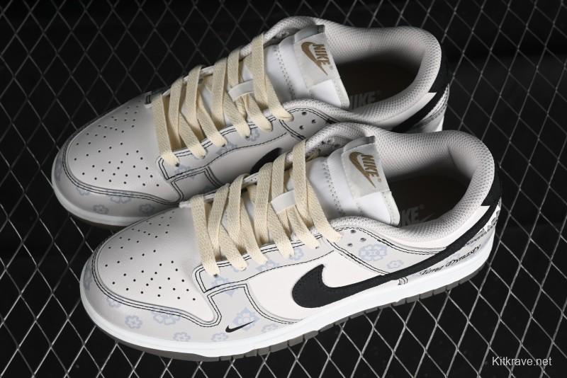 Nike Dunk Low Retro Casual Sneakers with Ancient Tang Print Design - FJ4188-001