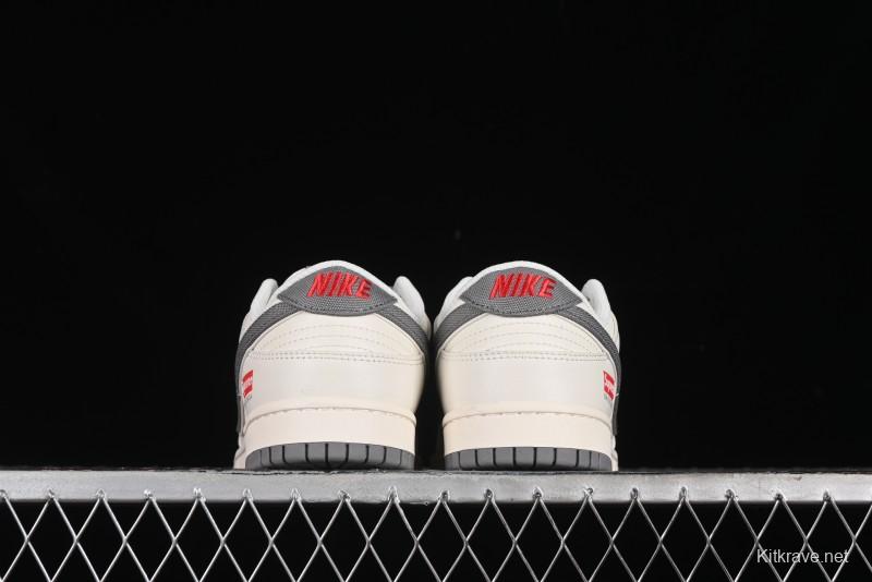 Nike SB Dunk Low Supreme Collaboration - Beige Canvas Swoosh Anniversary High-End Custom Low-Top Casual Sneakers - XX2025-108